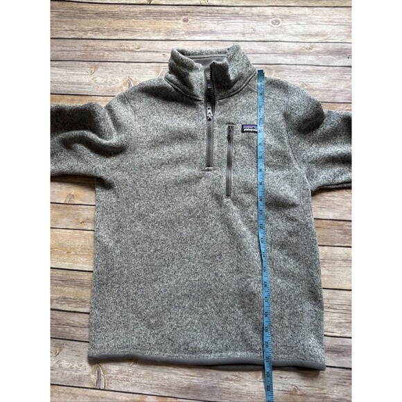 Patagonia Jacket Youth M 10 Sweater Fleece Pullover 1/4 Zip Gray Polyester - Picture 5 of 7